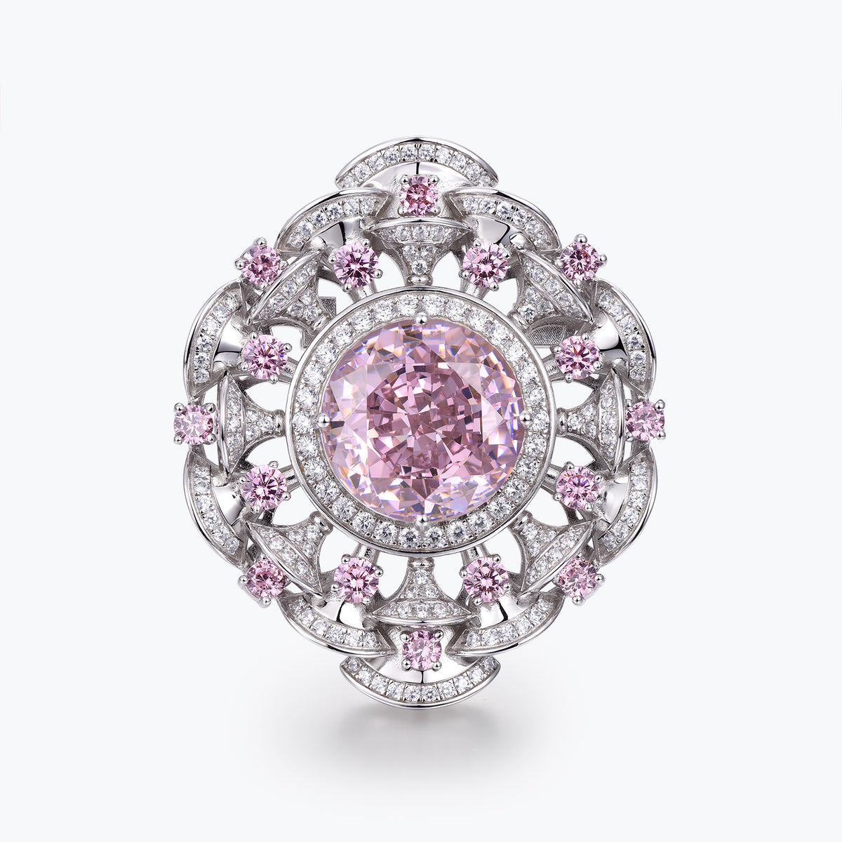 Dissoo® Pink & White Firework Cluster Leather Bracelet & Brooch