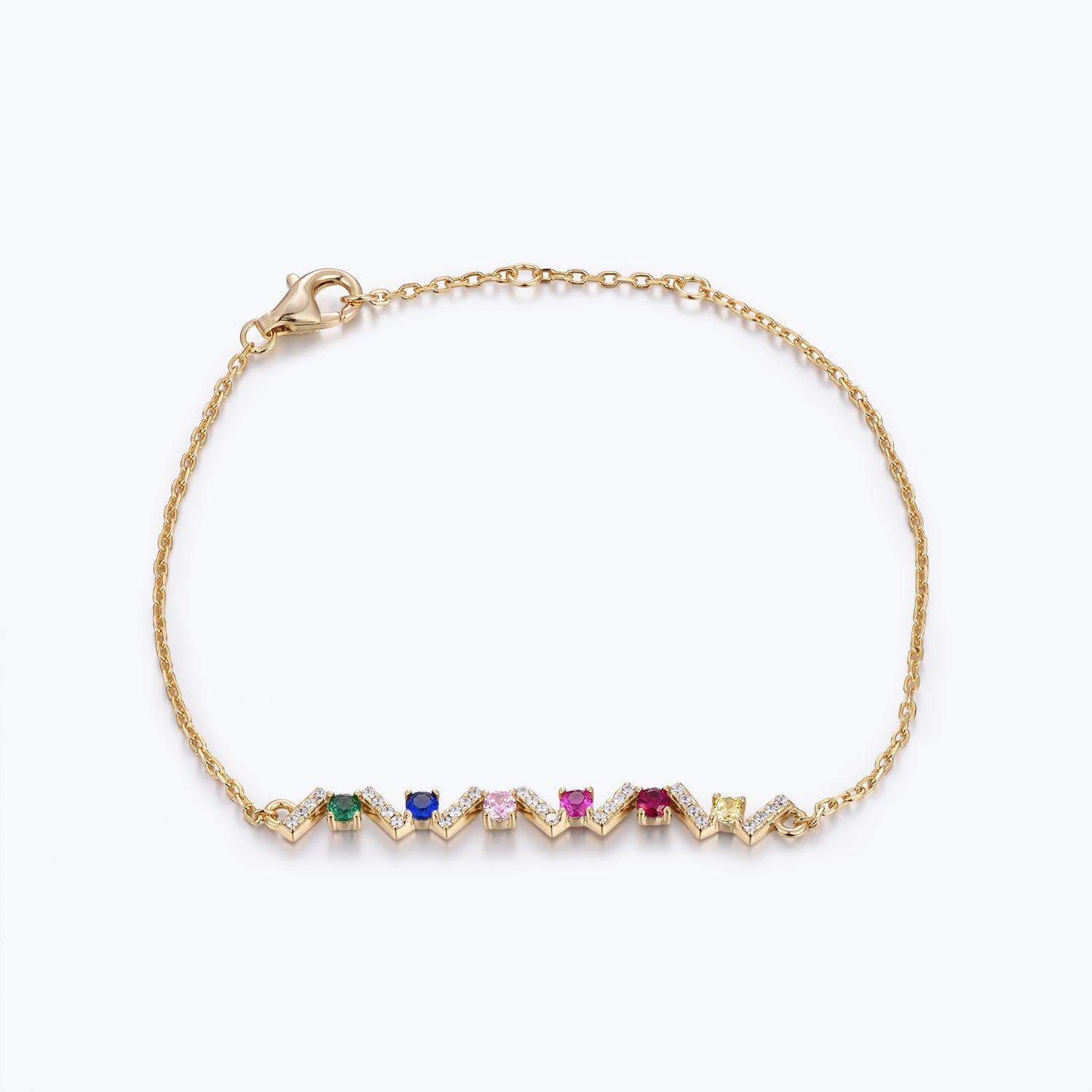 Dissoo® Rainbow Wave Bracelet in 14K Yellow/Rose Gold Vermeil,and Sterling Silver