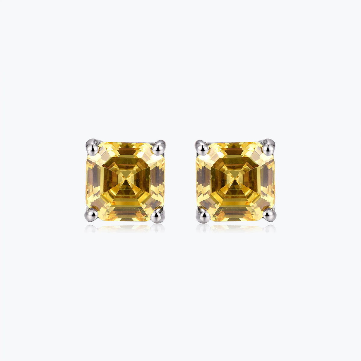 Dissoo® Yellow Asscher Cut Sterling Silver Dangle Earring
