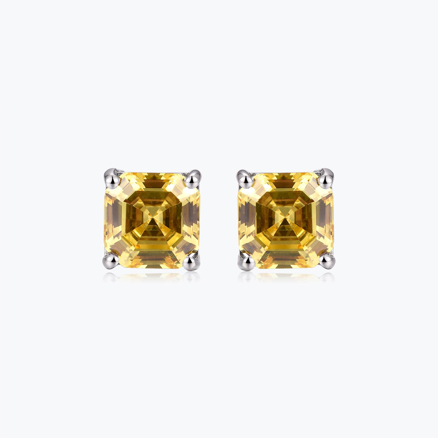 Dissoo® Yellow Asscher Cut Sterling Silver Dangle Earring