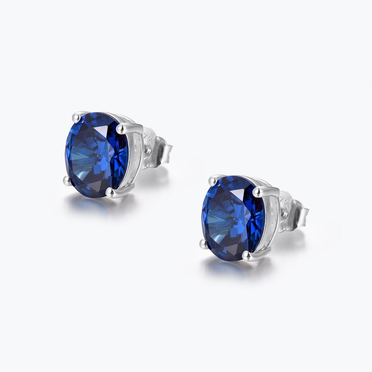 Dissoo® Sapphire Blue Galaxy Oval Sterling Silver Stud Earring