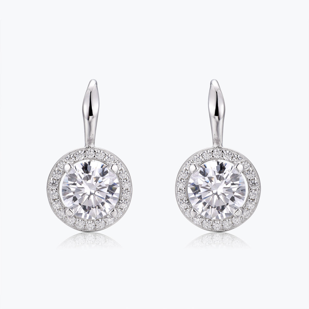 Dissoo® Round Lab-Created Diamond Halo Wire Hook Earring