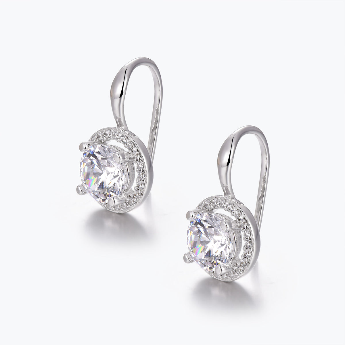 Dissoo® Round Lab-Created Diamond Halo Wire Hook Earring