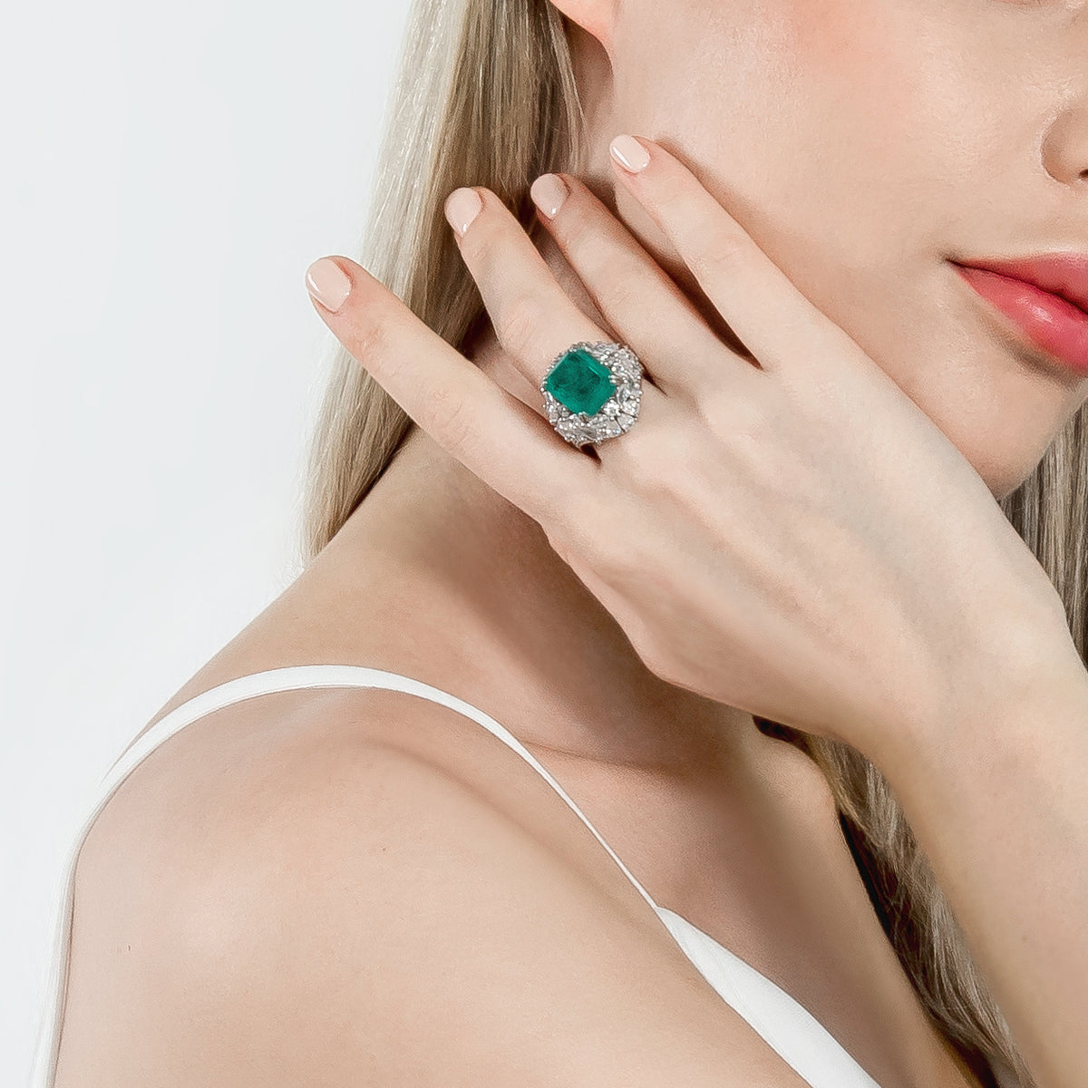 Dissoo® Emerald Shaped Sterling Silver Ring