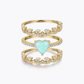 Dissoo® Heart Pavé Amazonite Three-Piece Bridal Set with Crown