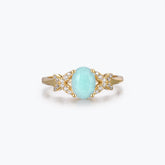 Dissoo® Butterfly Oval Amazonite Engagement Ring in Gold Vermeil