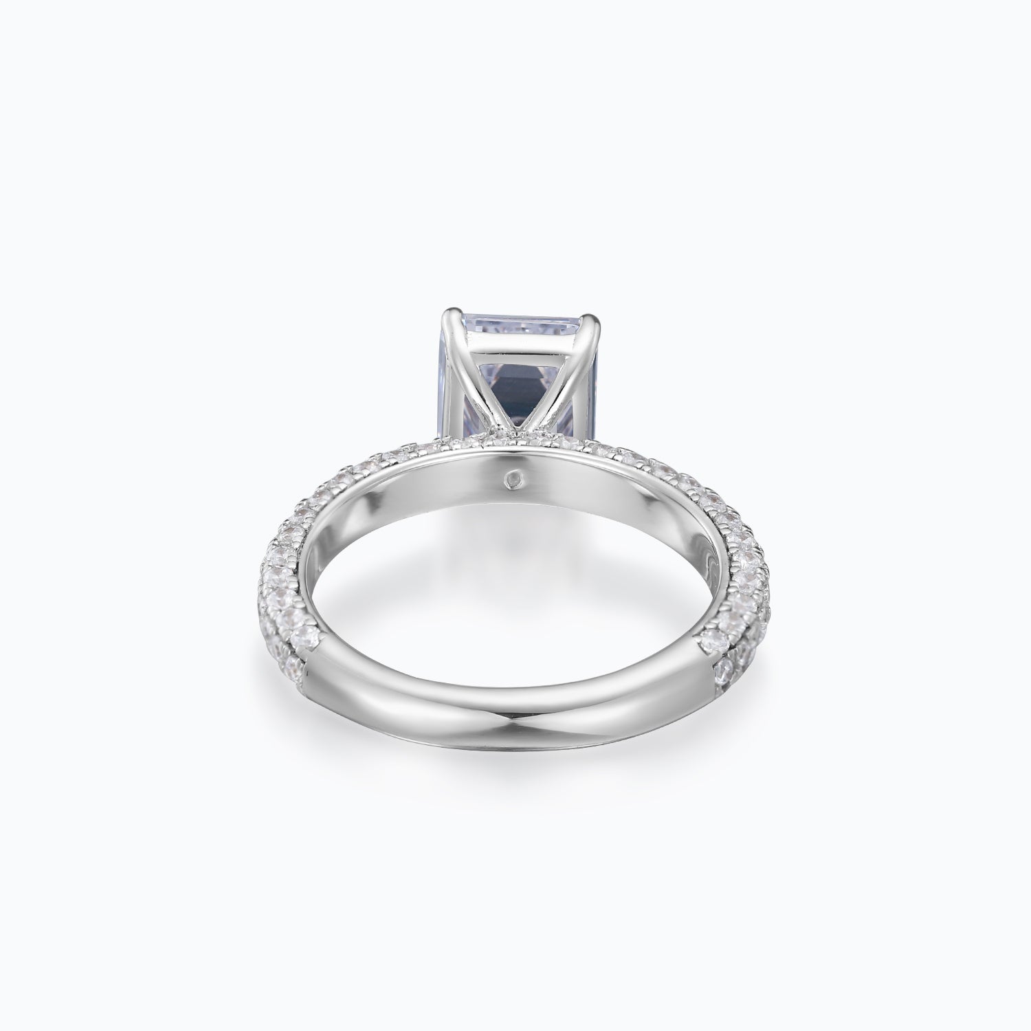 Dissoo® Diamond White Emerald Cut Sterling Silver Ring