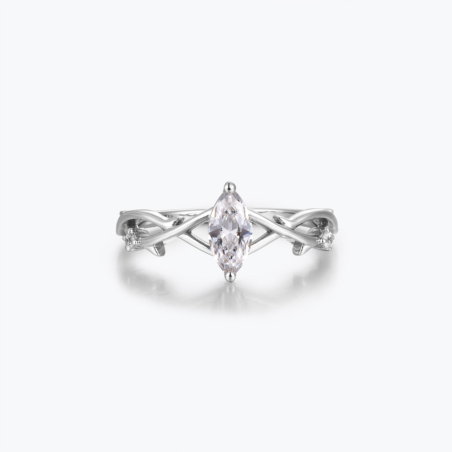 Dissoo® Willow Bridal Set With 0.5 Carat Marquise Cut Moissanite in Gold Vermeil