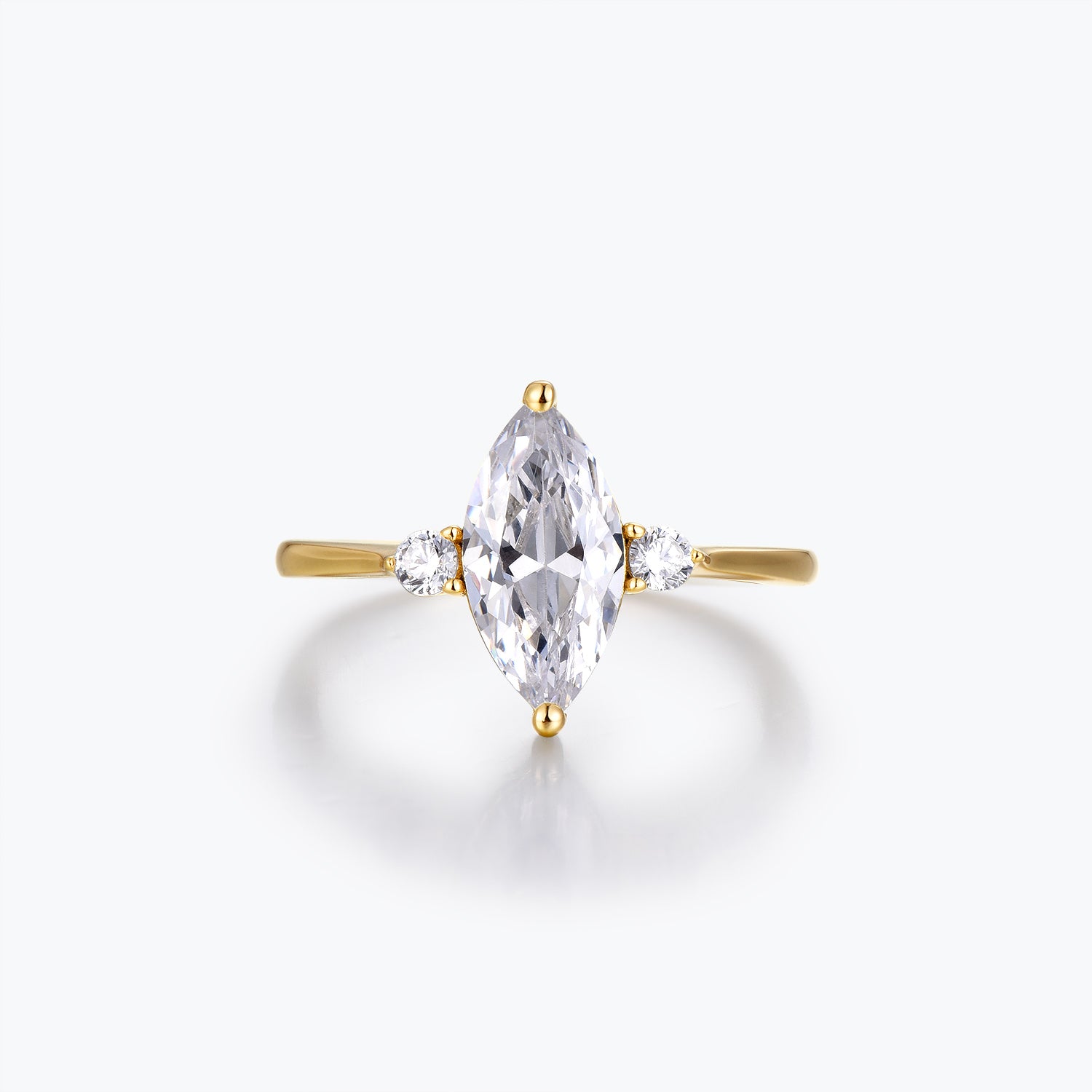 Dissoo® 2.0 CT Marquise Cut Moissanite Engagement Ring Bridal Set in 14K Gold Vermeil