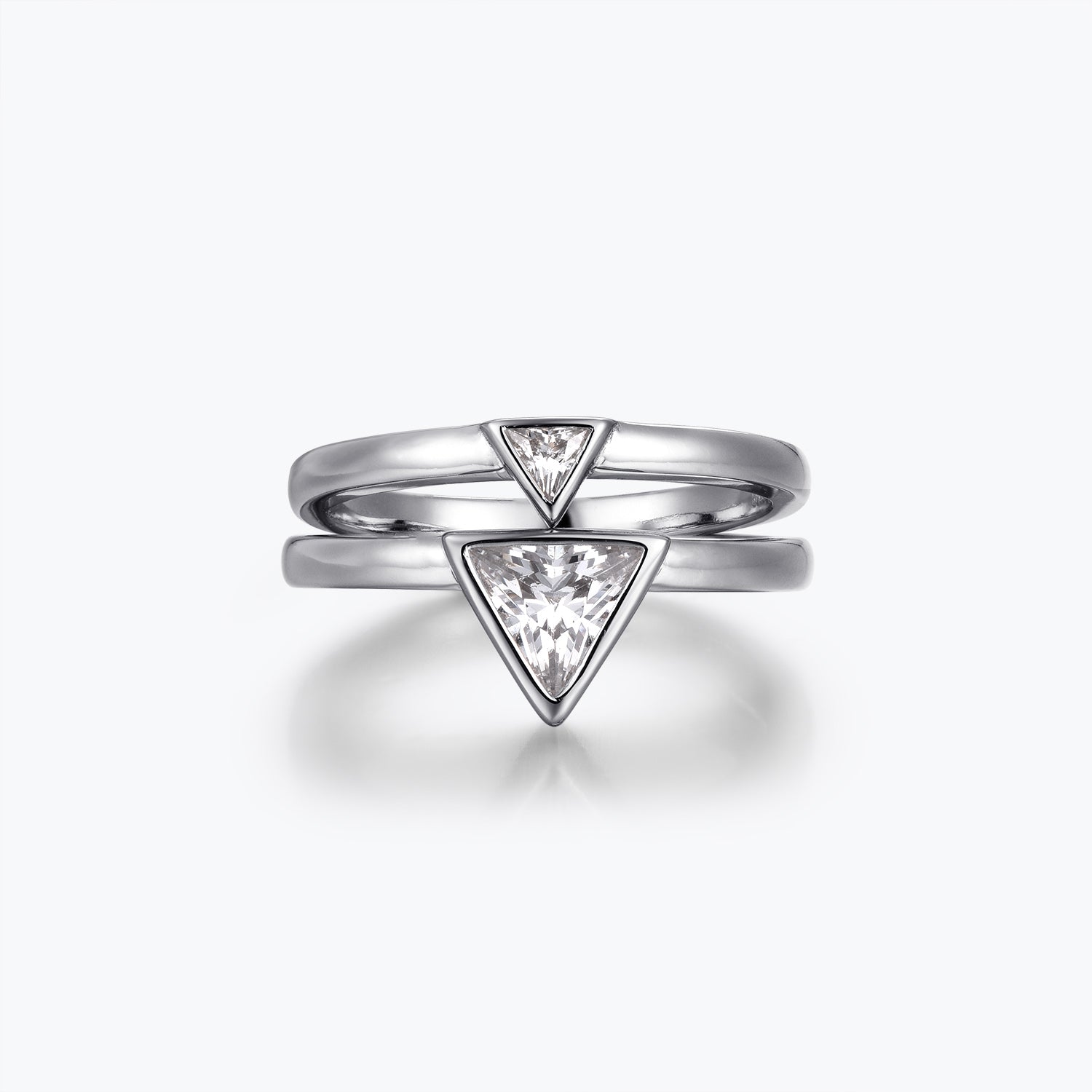 Dissoo® Triangular-shaped Moissanite 0.80 Carat Wedding Ring Set in Gold Vermeil