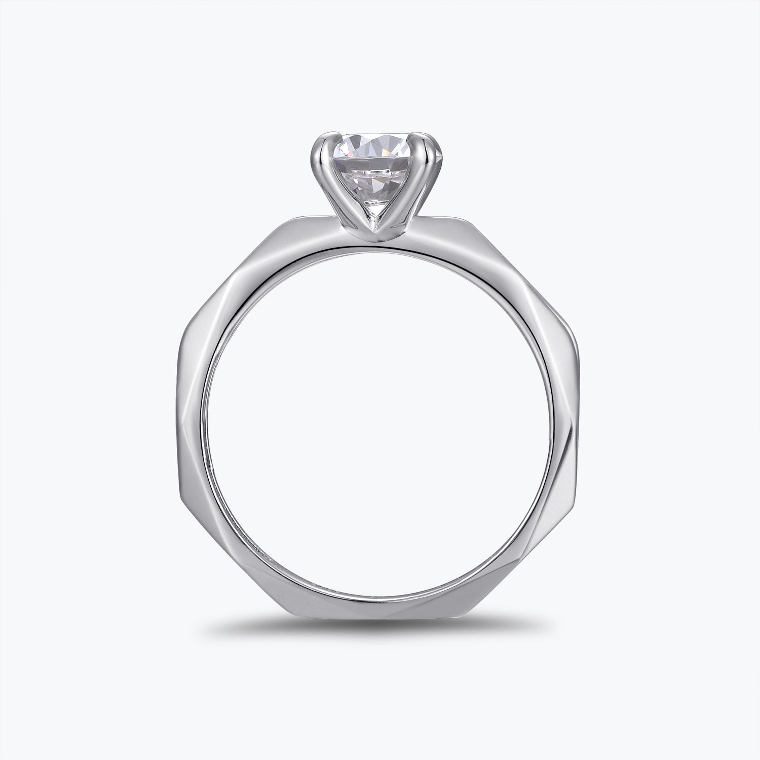 Dissoo® 1.0 Carat Round Cut Moissanite Engagement Wedding Ring in Gold Vermeil