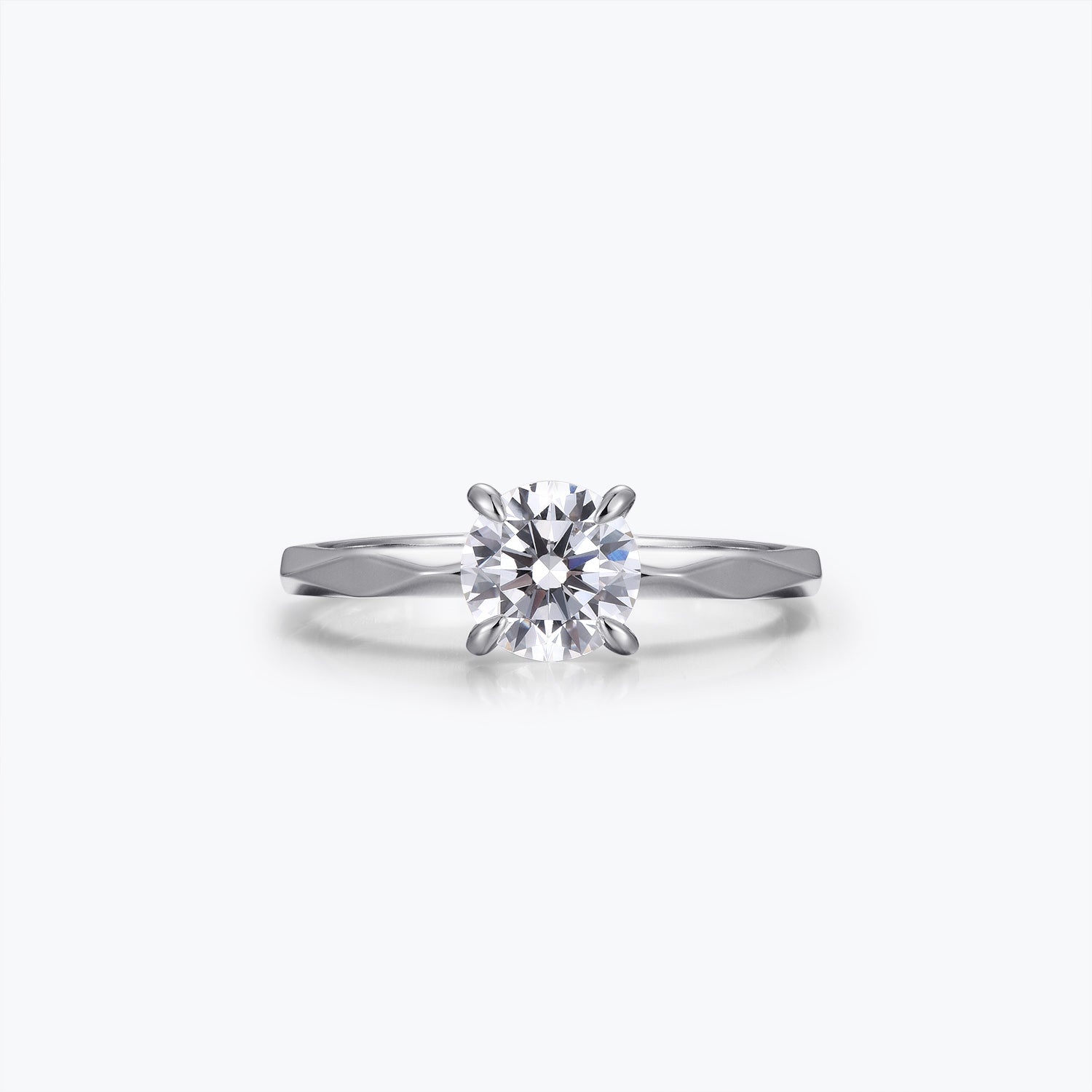 Dissoo® 1.0 Carat Round Cut Moissanite Engagement Wedding Ring in Gold Vermeil
