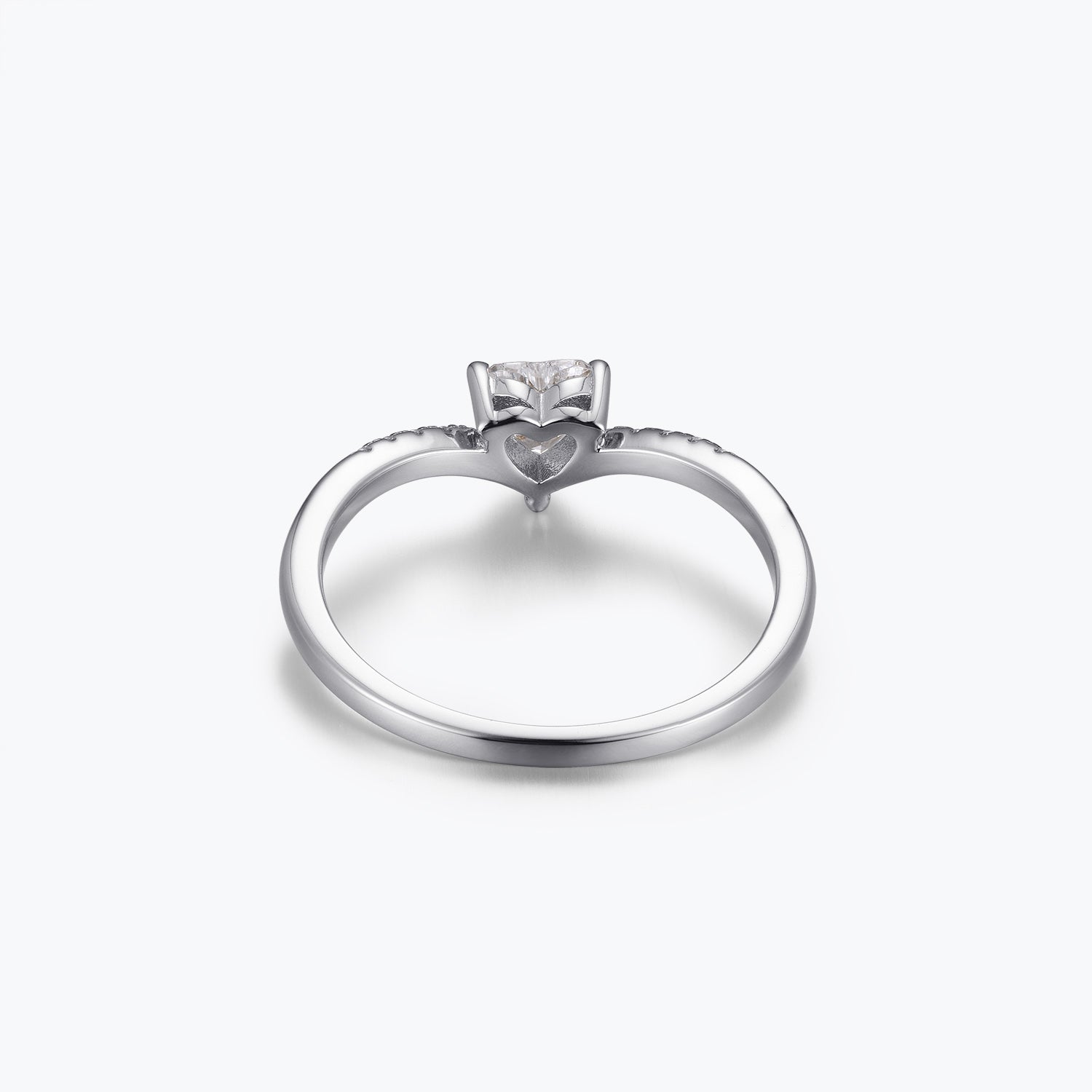 Dissoo® 0.5 ct Heart Cut Moissanite Engagement Ring with Chevron Shank in Gold Vermeil