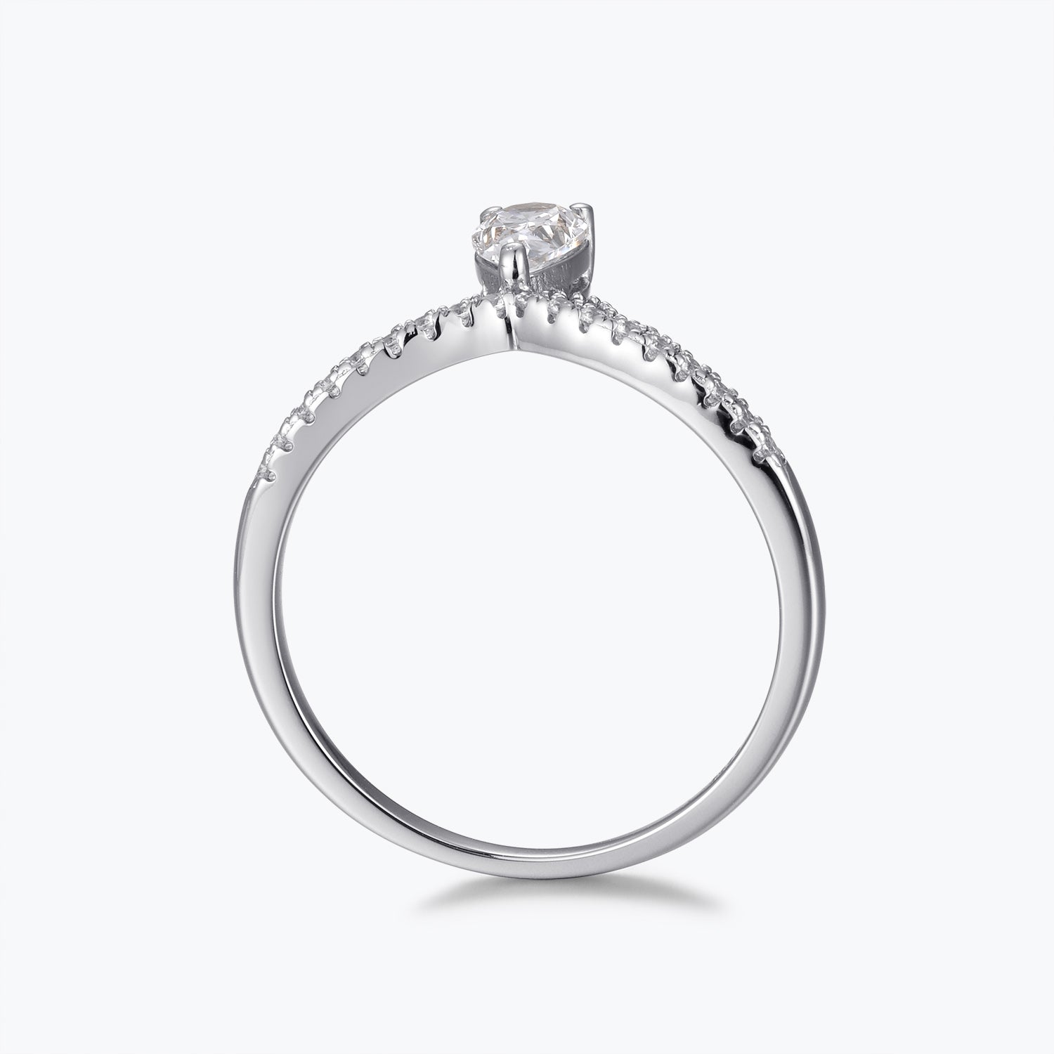 Dissoo® Pear Crown Design Moissanite Engagement Ring in Gold Vermeil