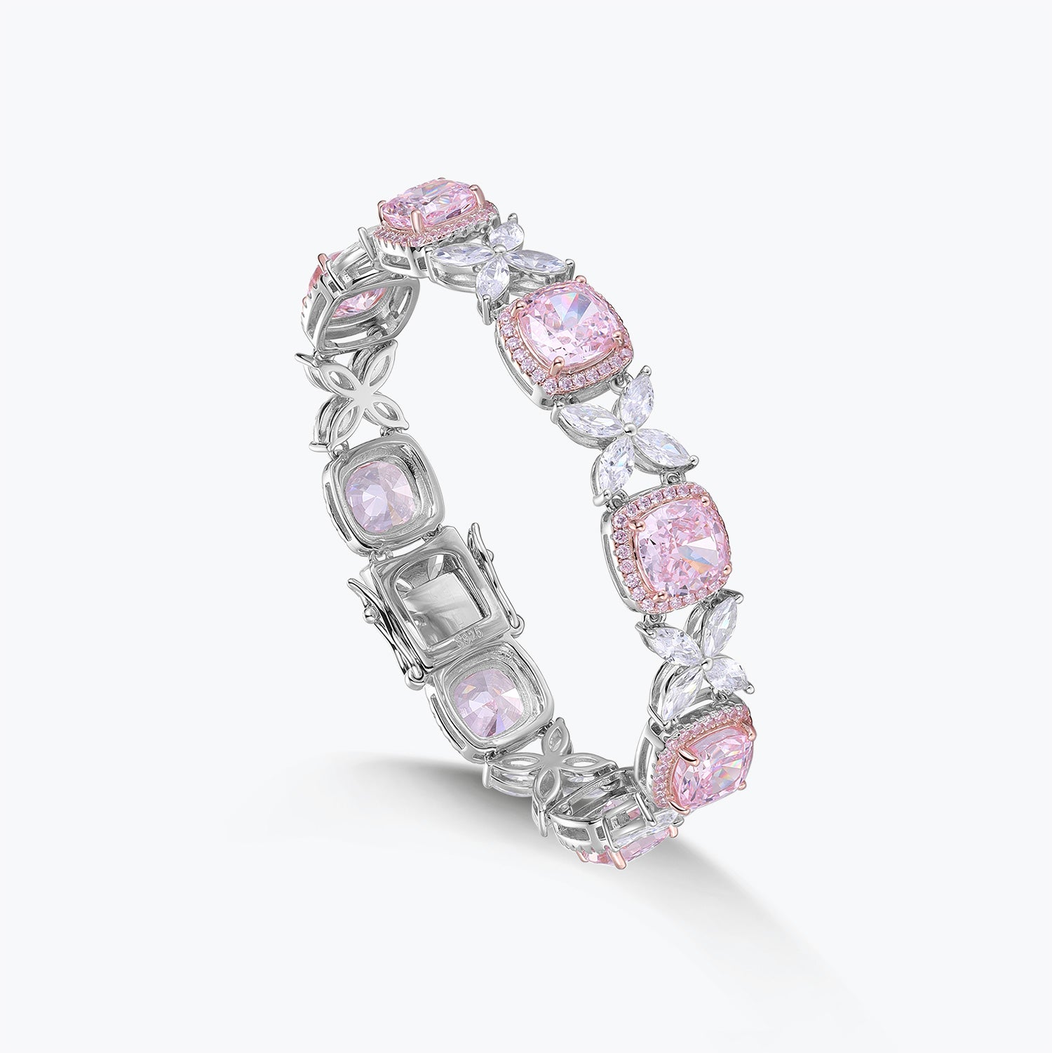 Dissoo® Red Floral Sterling Silver Bracelet