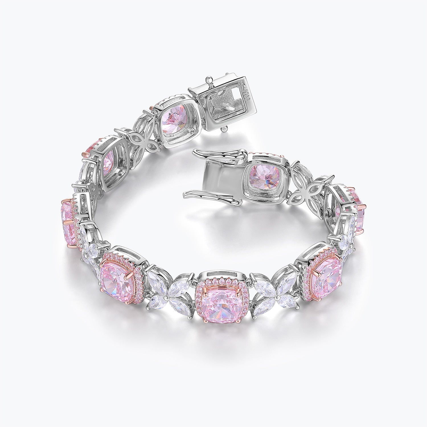 Dissoo® Red Floral Sterling Silver Bracelet