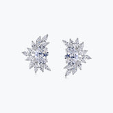 Dissoo® Oval Cut Floral Cluster Sterling Silver Stud Earring