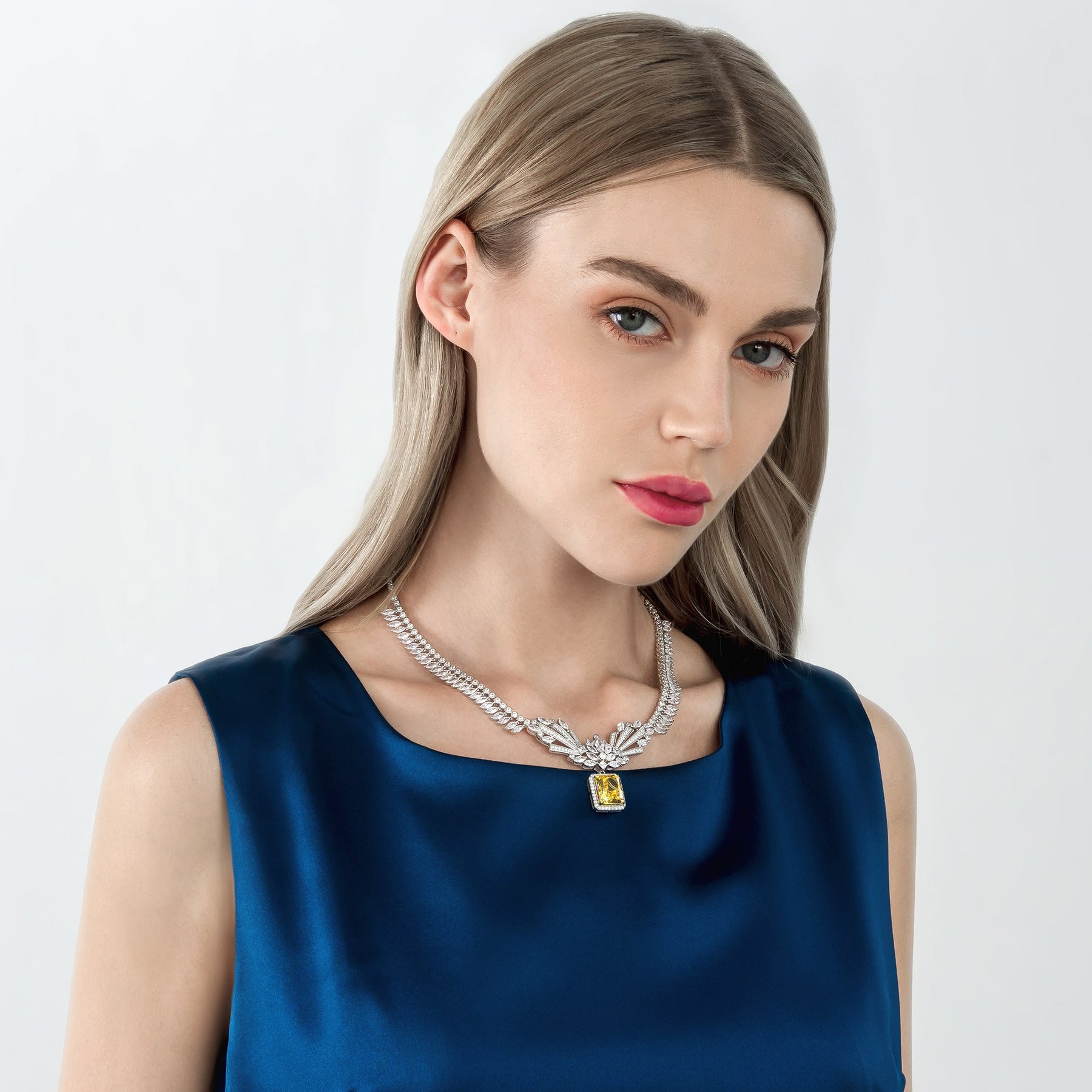 Dissoo® Yellow Blissful Lights Sterling Silver Necklace