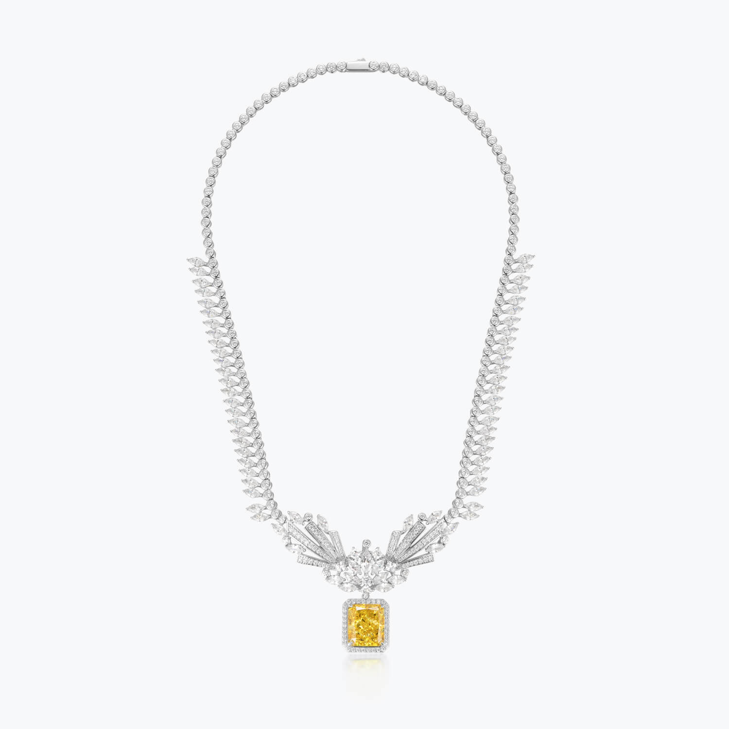 Dissoo® Yellow Blissful Lights Sterling Silver Necklace