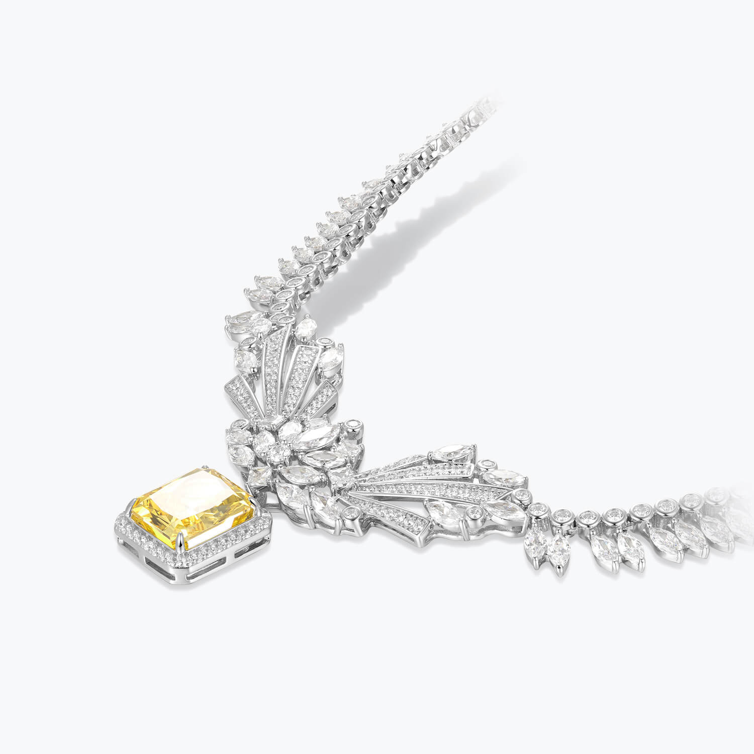 Dissoo® Yellow Blissful Lights Sterling Silver Necklace