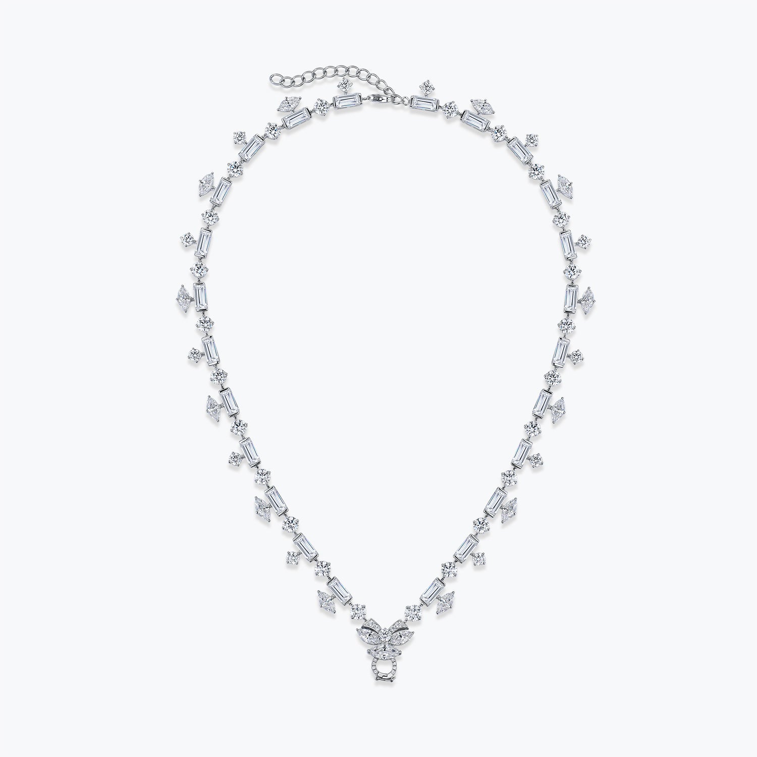 Dissoo® Multi-shape Sterling Silver Collar Necklace