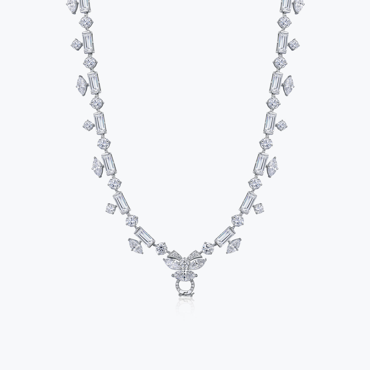 Dissoo® Multi-shape Sterling Silver Collar Necklace