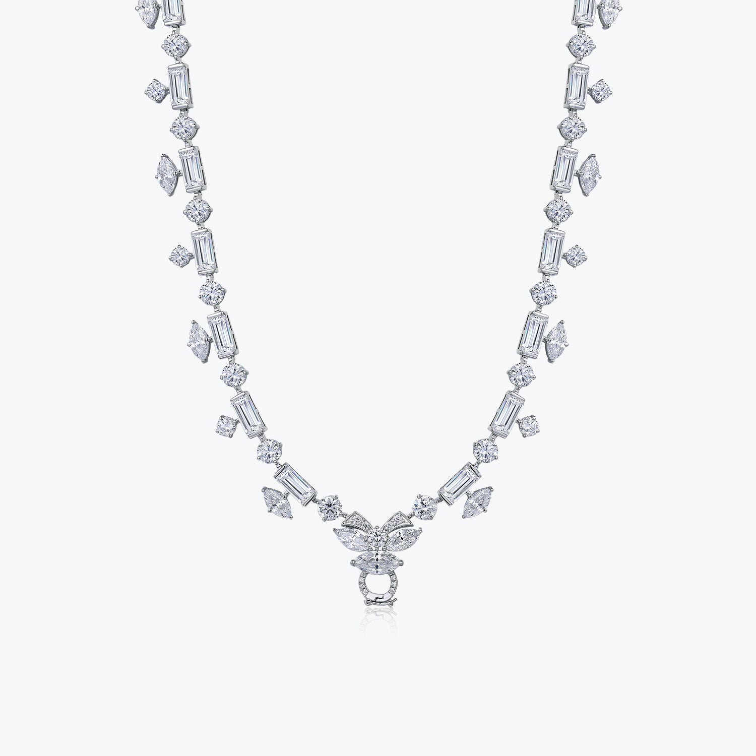 Dissoo® Multi-shape Sterling Silver Collar Necklace