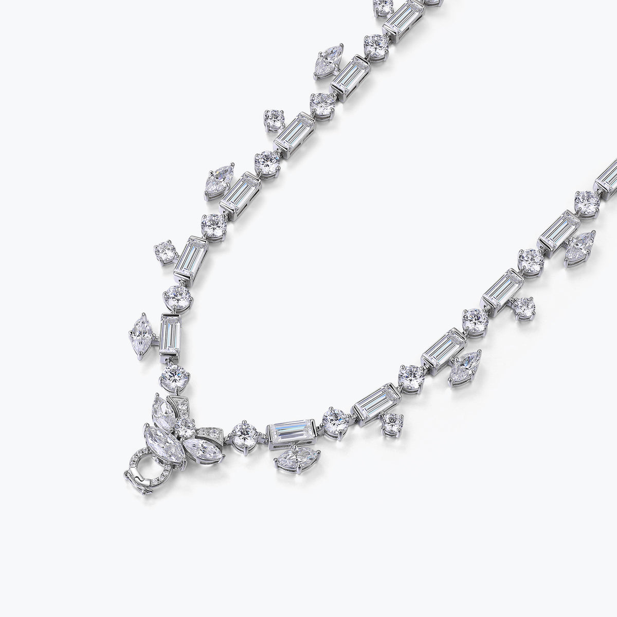 Dissoo® Multi-shape Sterling Silver Collar Necklace