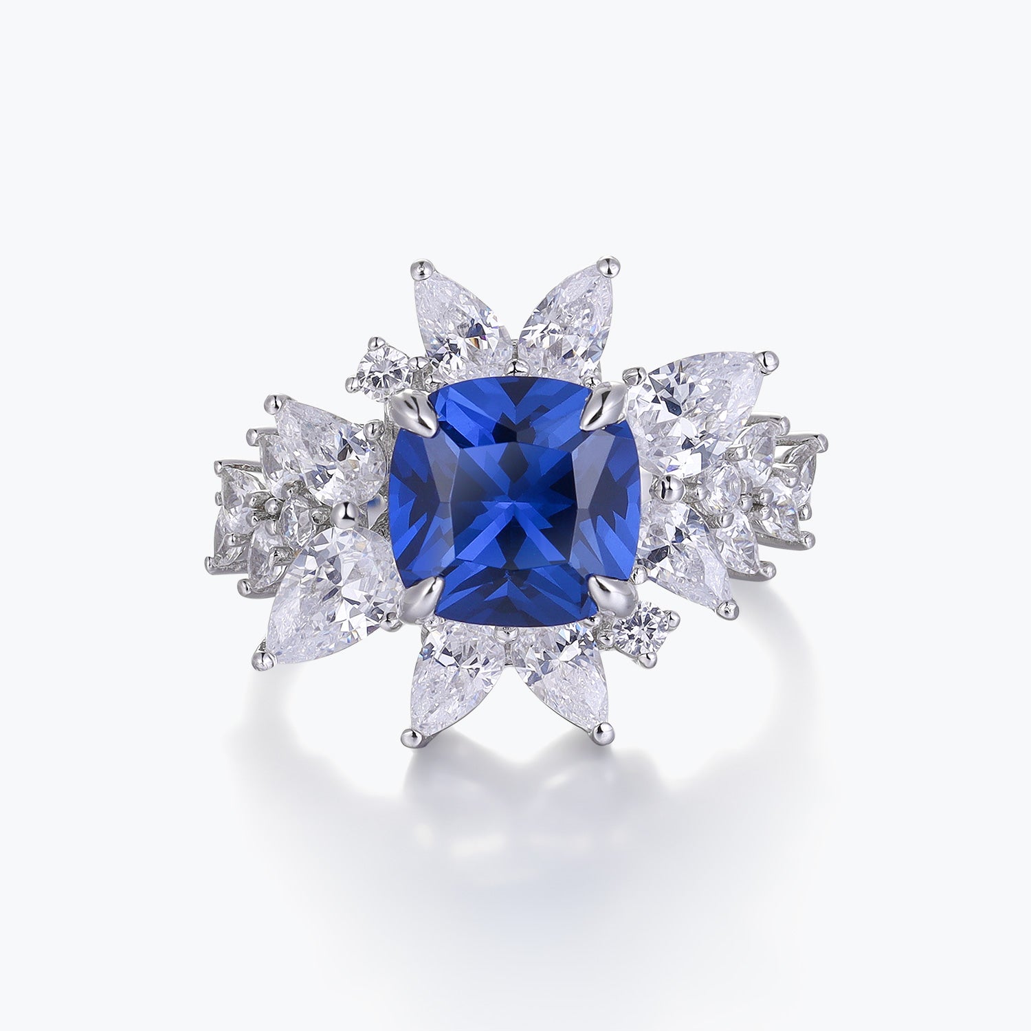 Dissoo® Pointed Sapphire Blue Zircon Ring