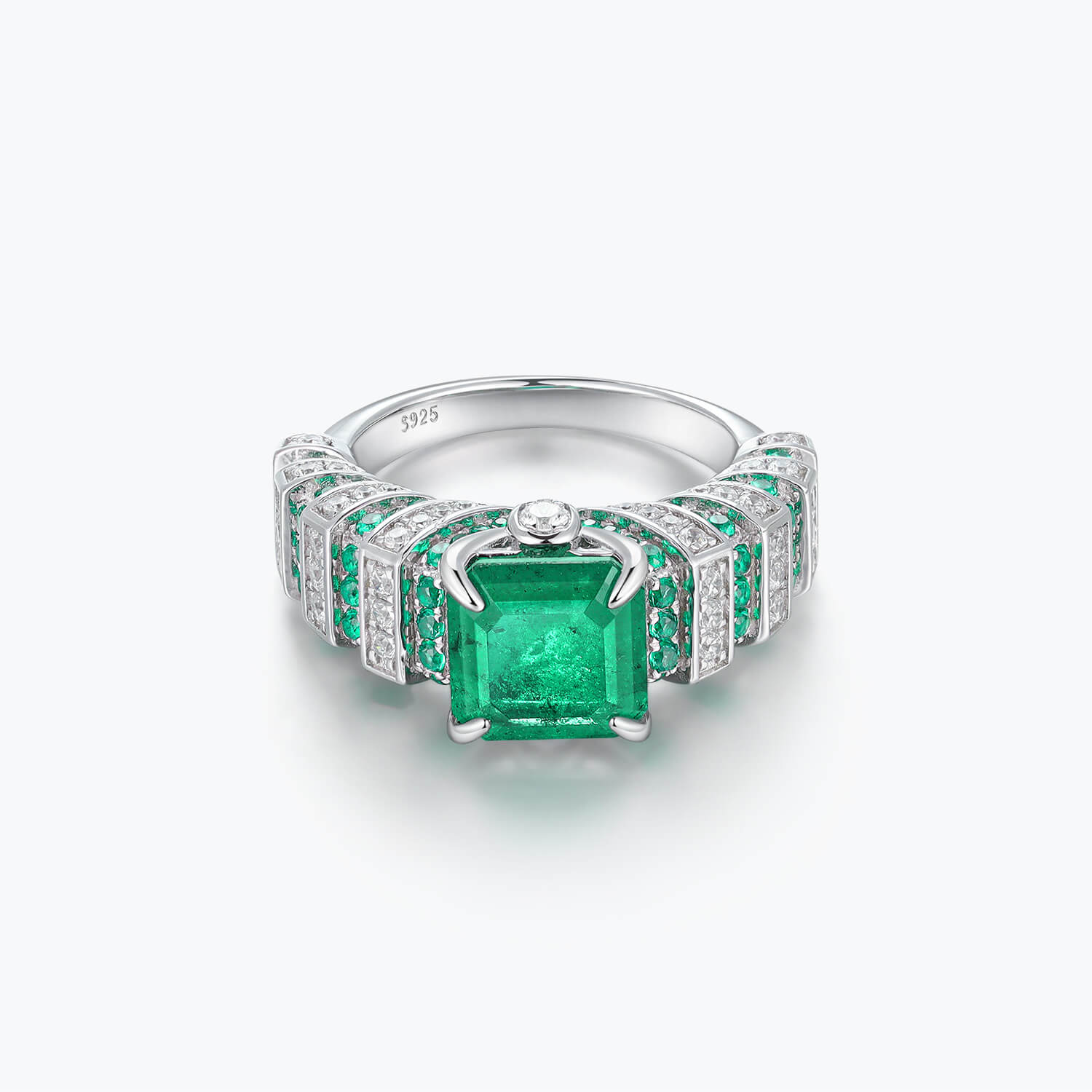 Dissoo® Green Striped Sterling Silver Ring