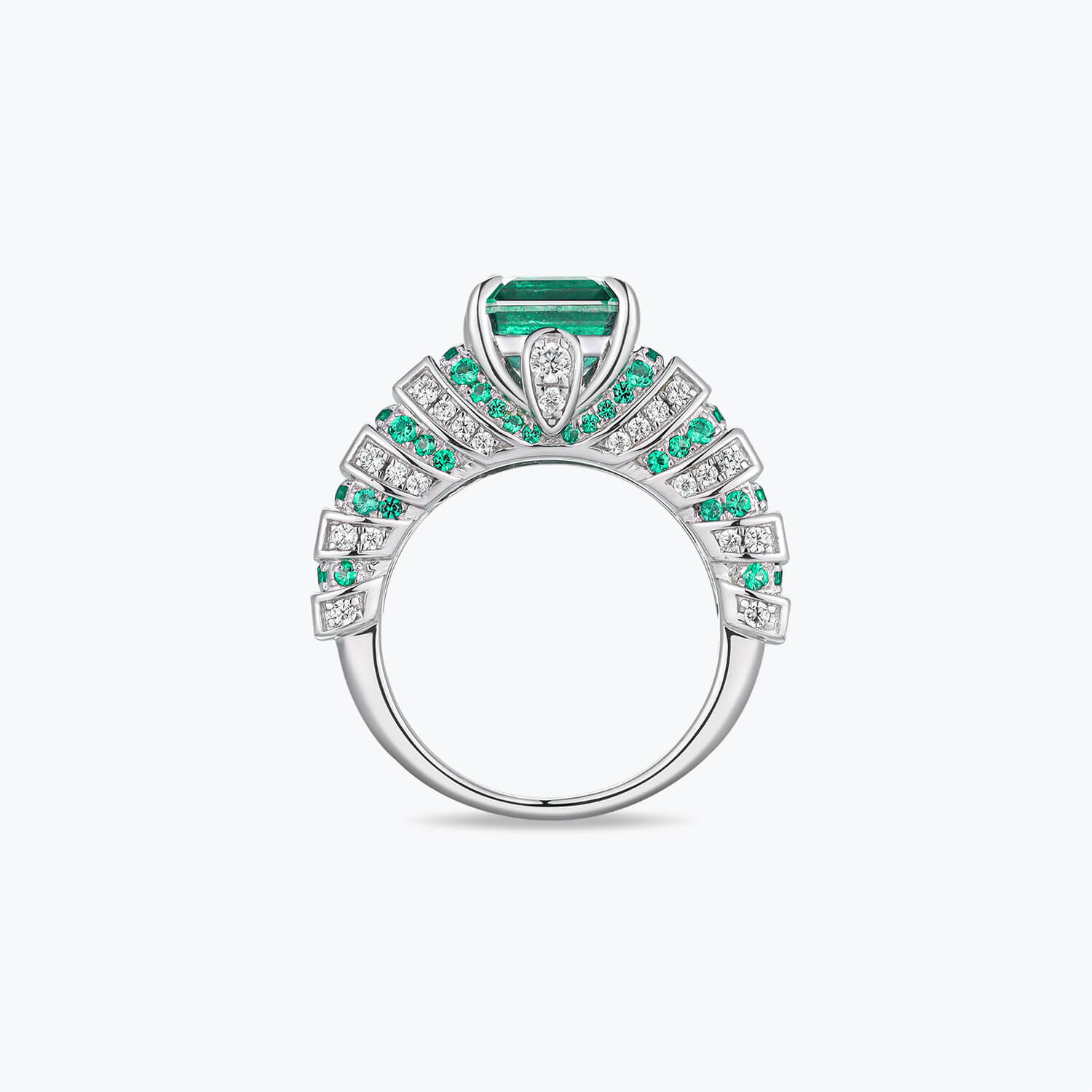 Dissoo® Green Striped Sterling Silver Ring