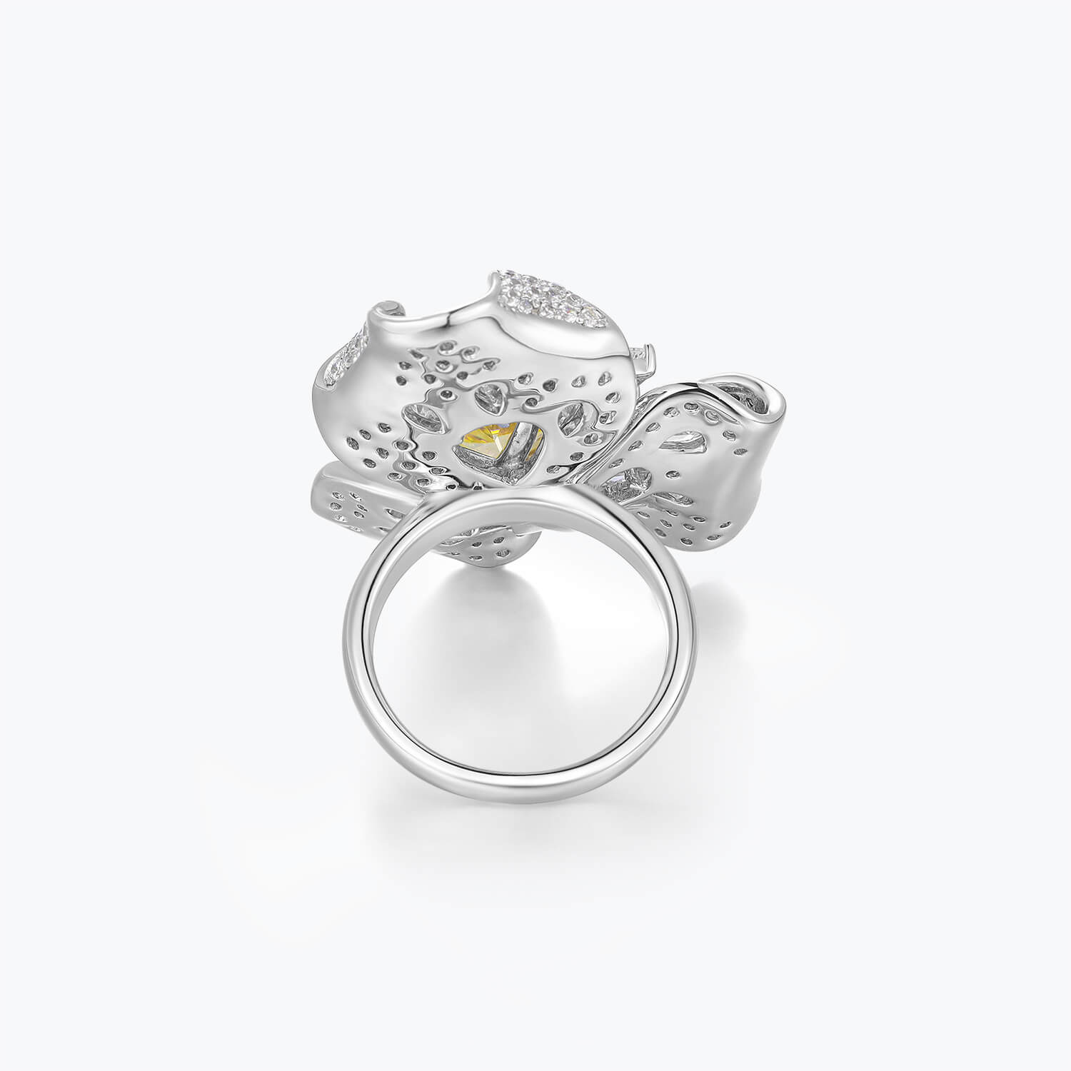 Dissoo®Yellow Floral Cluster Luxury Cocktail Ring
