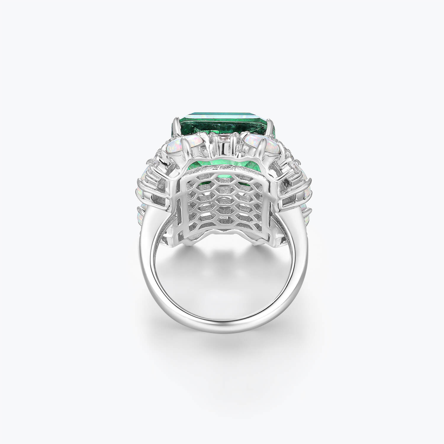 Dissoo® Opal Drop & Emerald Luxury Cocktail Ring
