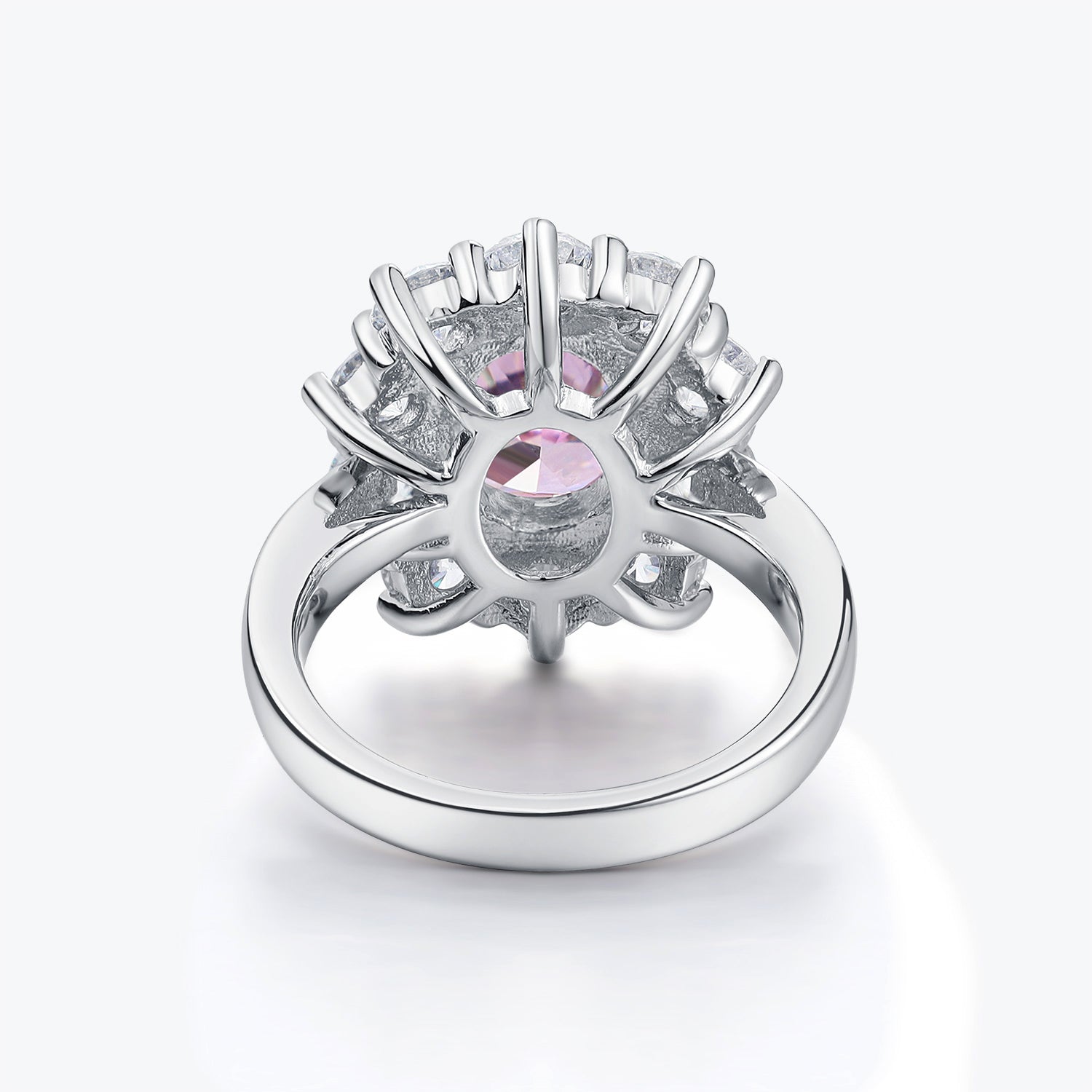 Dissoo® Pink Floral Halo Oval Engagement Ring & Cocktail Ring