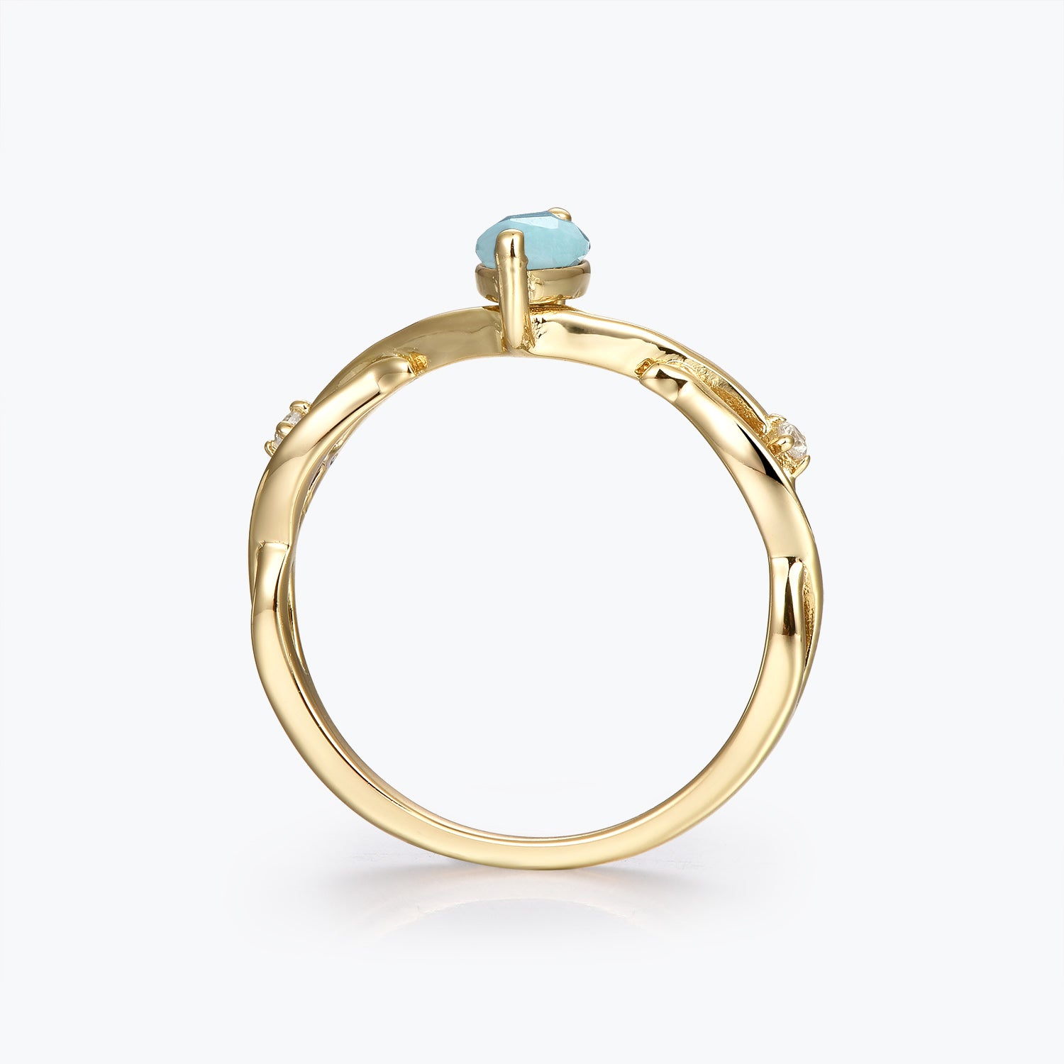 Dissoo® Winding Willow Marquise Amazonite Bridal Set Engagement Ring
