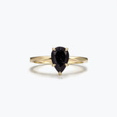 Dissoo® Gold Pear Blue Goldston Multi-faceted Engagement Wedding Ring