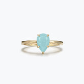Dissoo® Gold Pear Amazonite Multi-faceted Engagement Wedding Ring