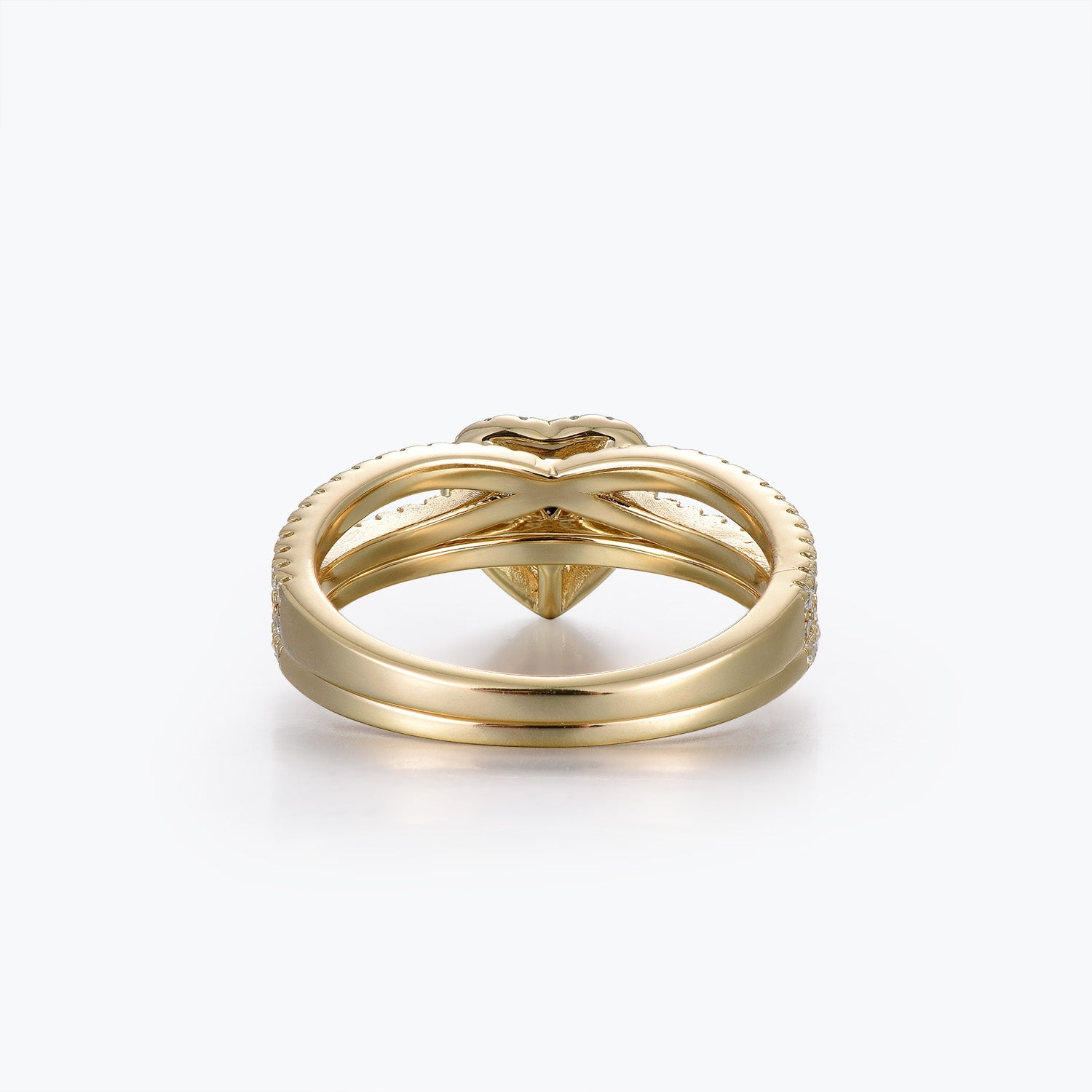 Dissoo® Heart Shaped Blue Goldstone Bridal Set Ring in Gold Vermeil