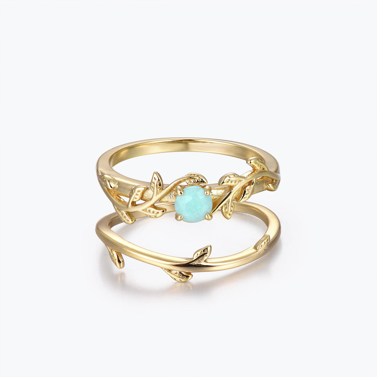 Dissoo® Winding Willow Amazonite Bridal Set Engagement Ring