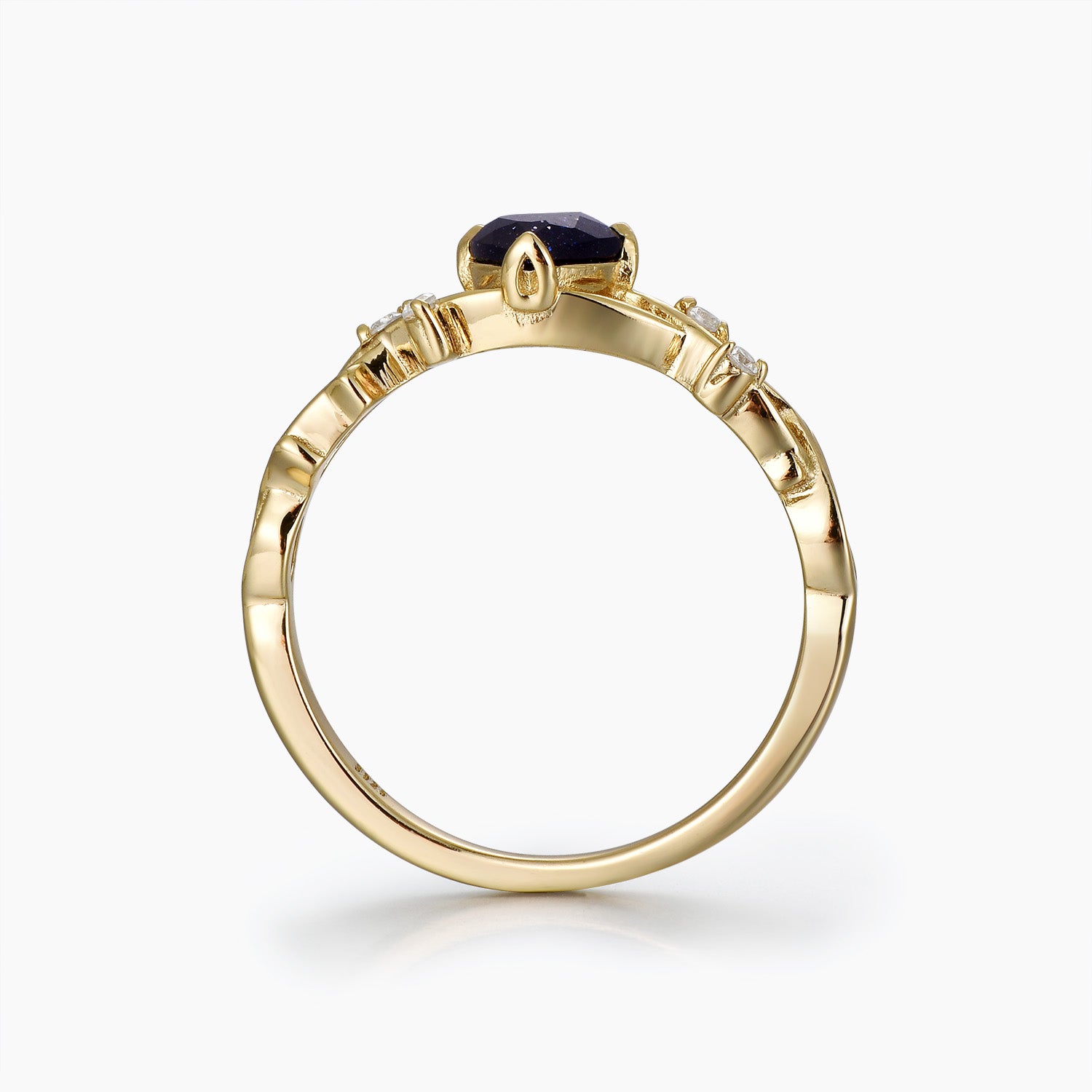 Dissoo® Winding Willow Heart Blue Goldstone Bridal Set