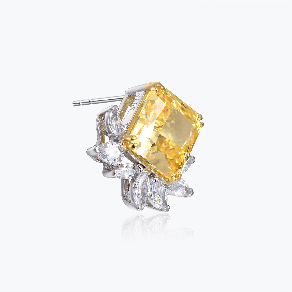 Dissoo® Yellow Vintage Snowflake Cluster Sterling Silver Earring