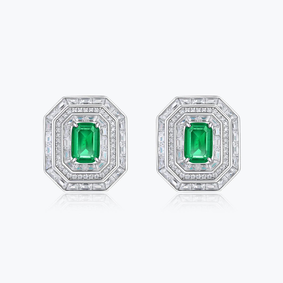 Dissoo® Classic Geometric Art Deco Emerald Green Earrings