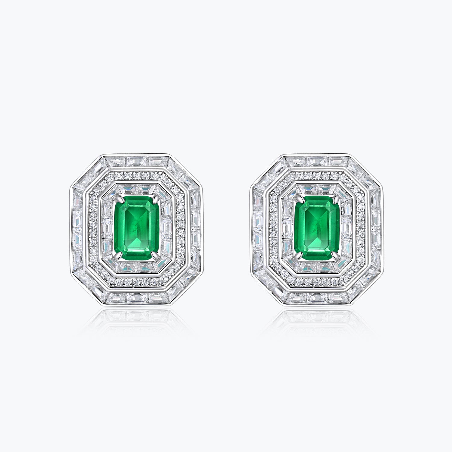 Dissoo® Classic Geometric Art Deco Emerald Green Earrings