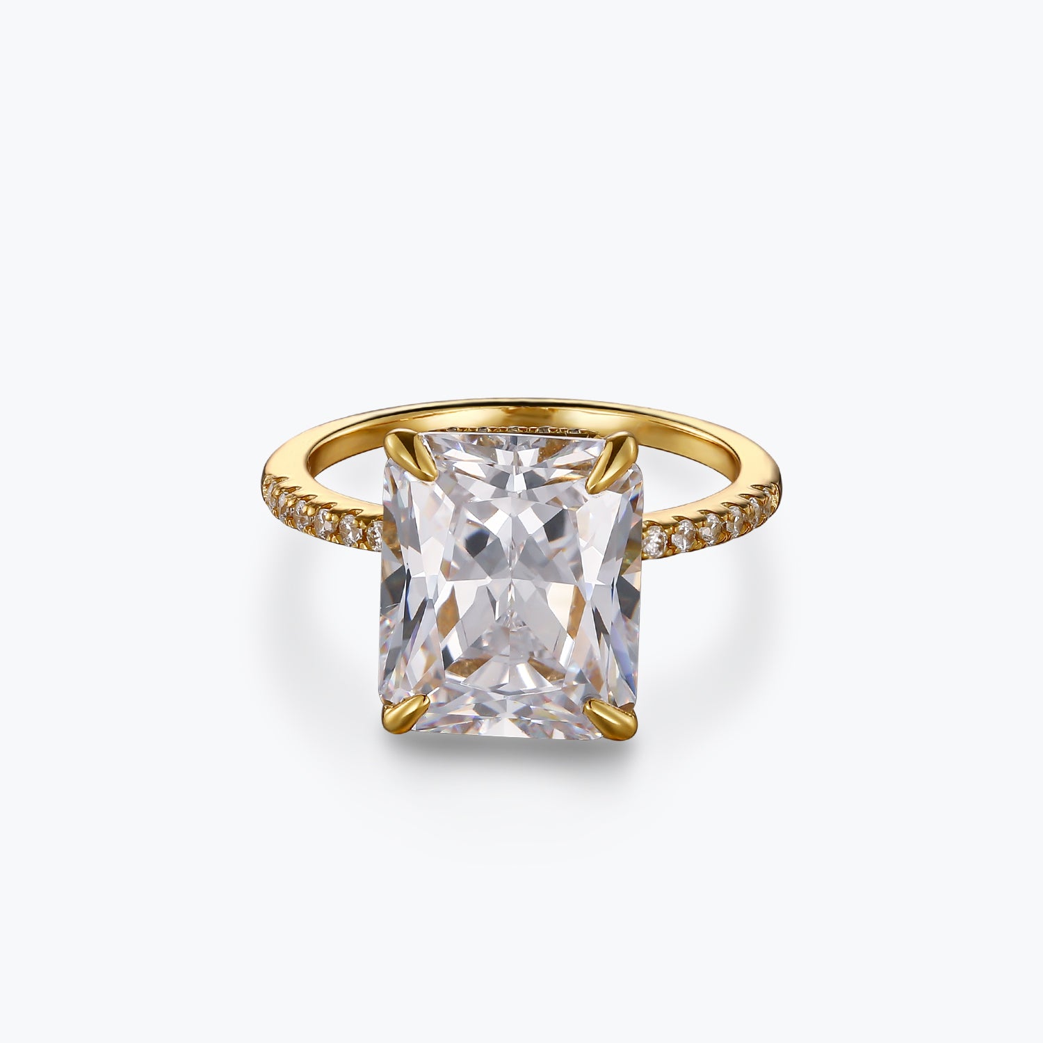 Dissoo® Radiant Cut Sterling Silver Engagement Ring