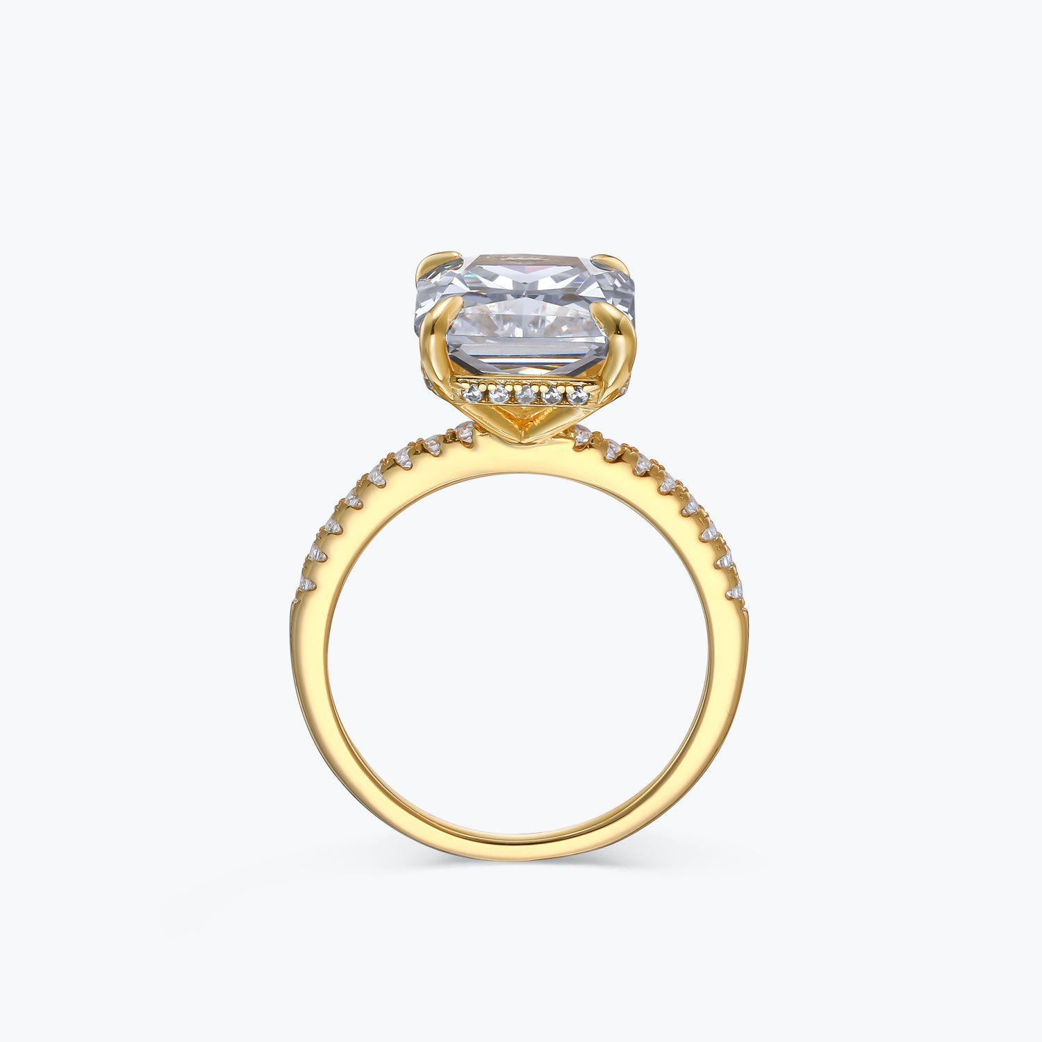 Dissoo® Radiant Cut Sterling Silver Engagement Ring
