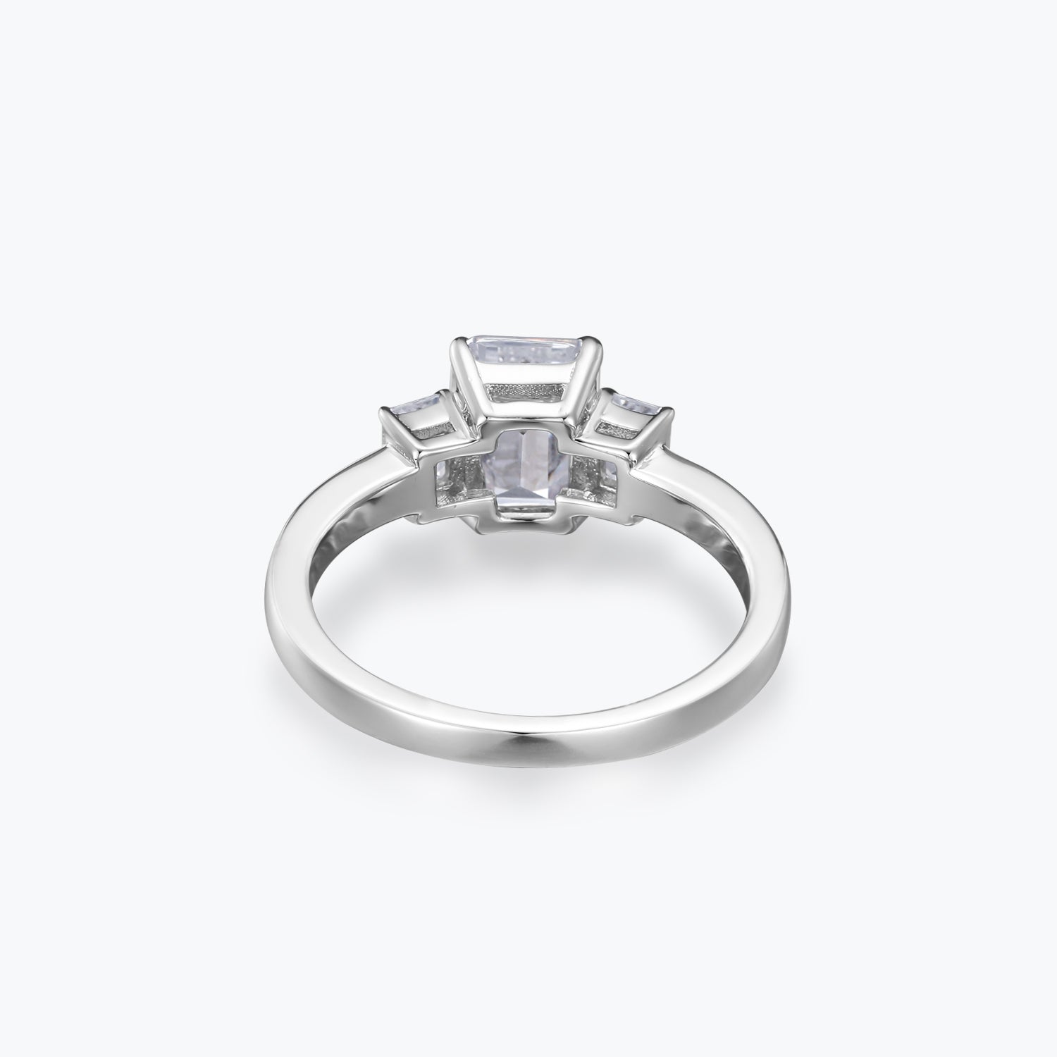 Diamond White Emerald Cut Sterling Silver Ring - dissoojewelry