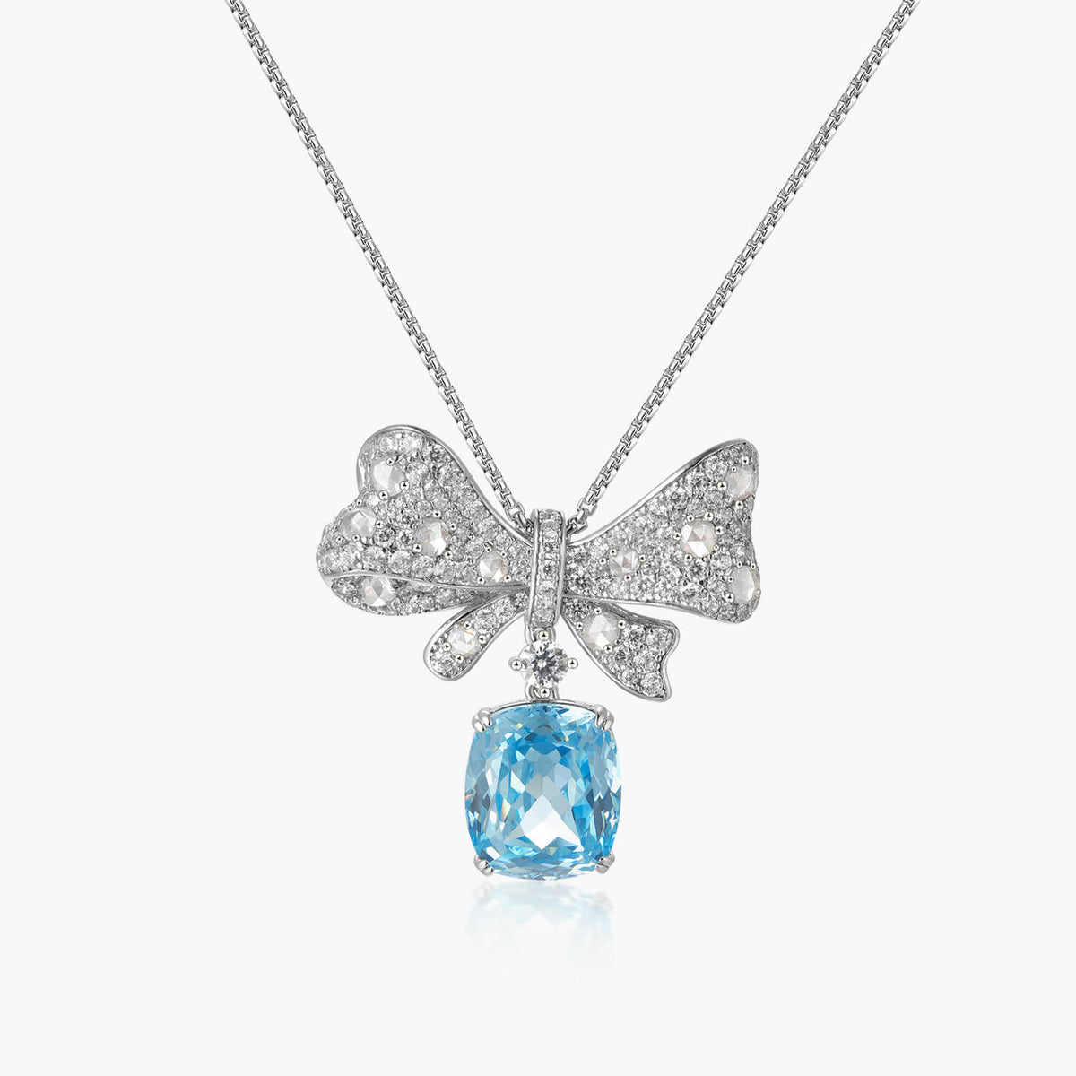 Dissoo® Bowknot Paraiba Tourmaline Drop Necklace&Pendant - dissoojewelry