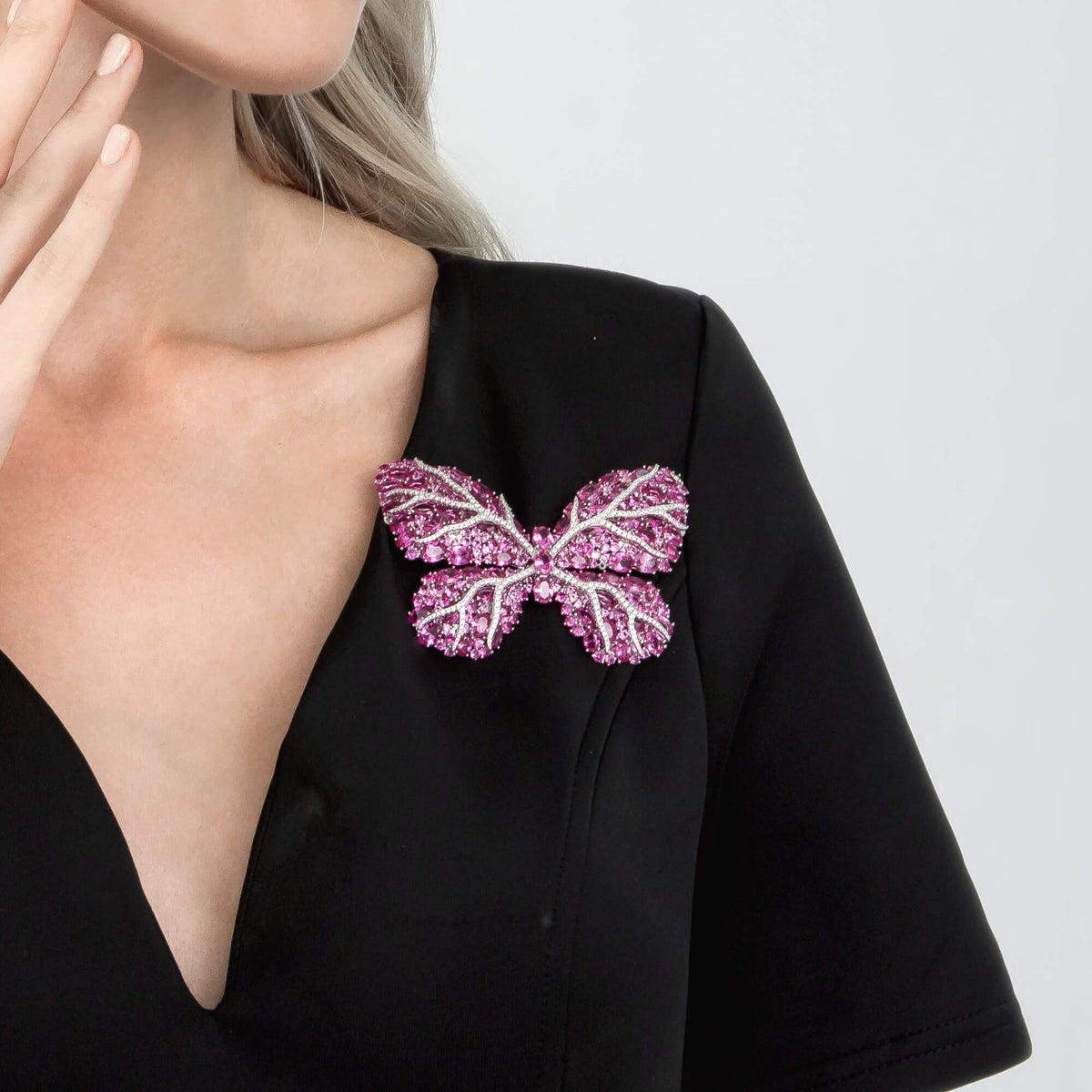 Dissoo® Butterfly Silhouette Pigeon Blood Ruby Ring&Brooch - dissoojewelry