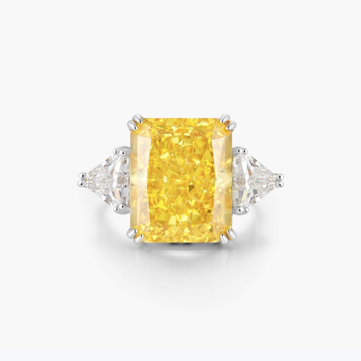Dissoo® Emerald-cut Yellow Three Stone Ring - dissoojewelry