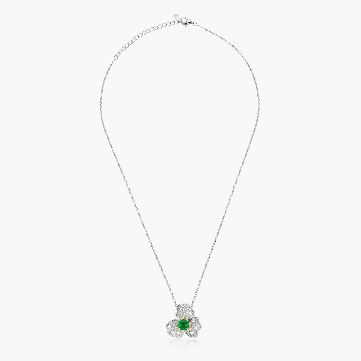 Dissoo® Emerald & White Floral Cluster Luxury Cocktail Ring - dissoojewelry
